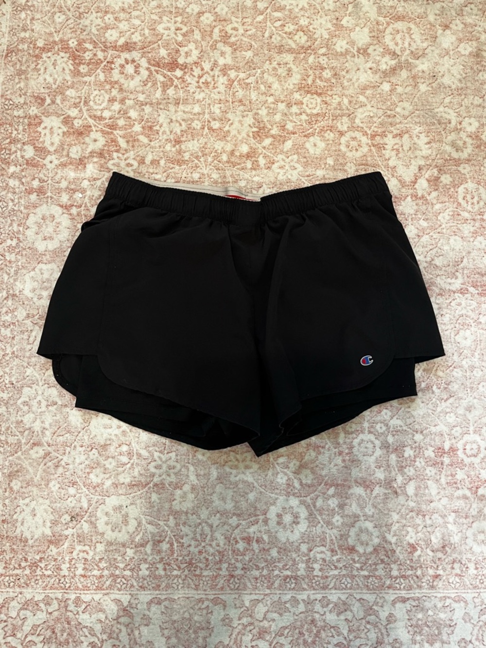 Champion Black Women's Athletic Shorts with Logo